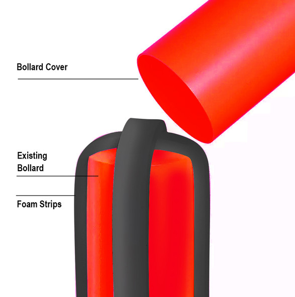 Bollard Protector Cover 161MM - Red