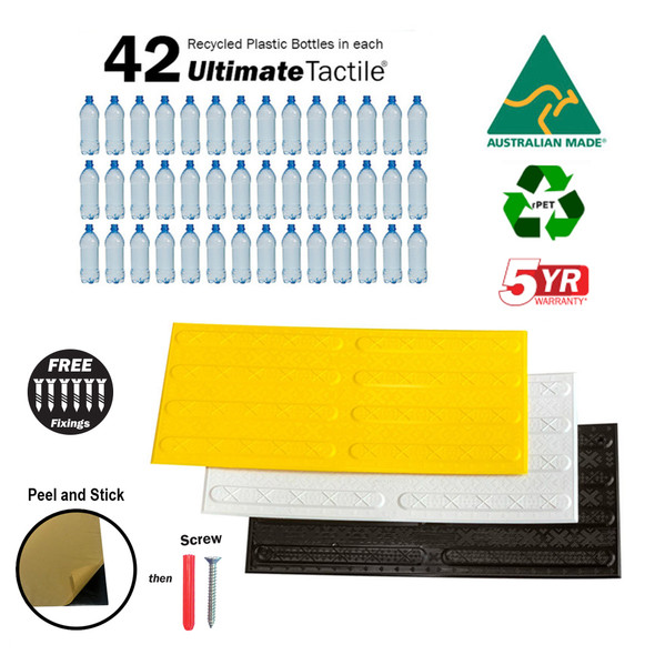 Ultimate Stick & Screw Tactiles - Directional 300mm x 600mm Tough Aussie Made - VIC Roads Approved