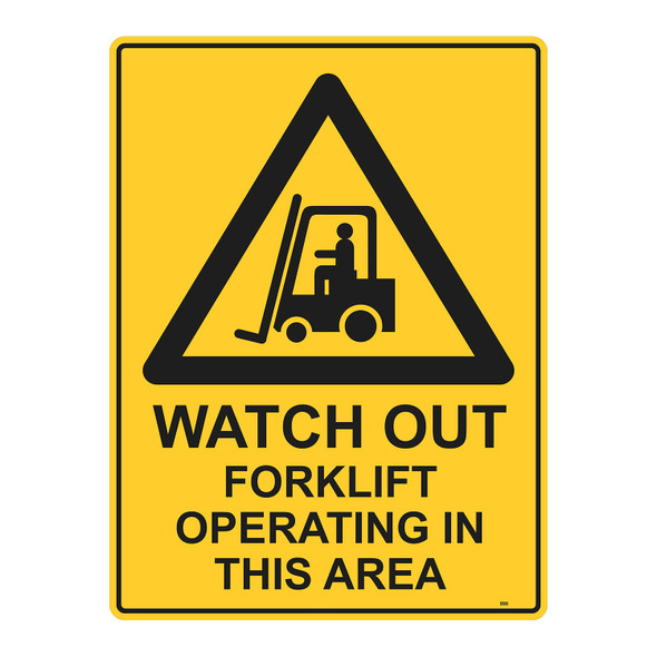 Warning Sign "WATCH OUT FORKLIFT" - Poly