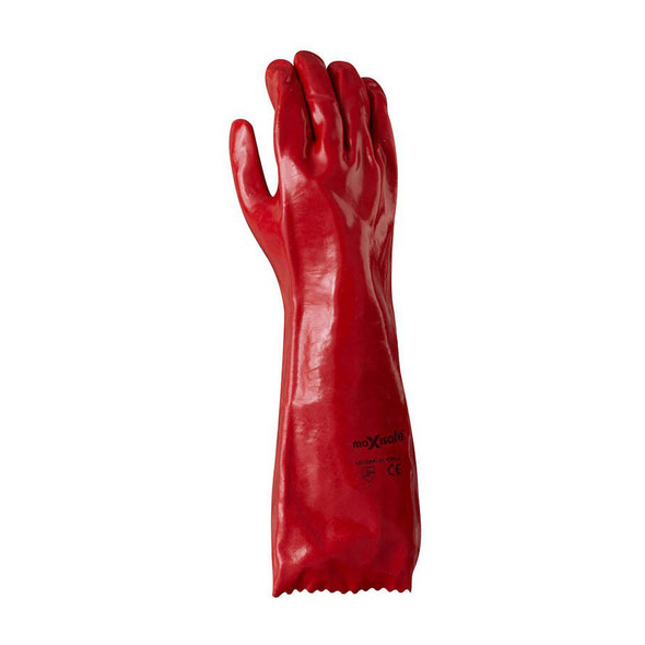 Red PVC Gauntlet Gloves - 45cm