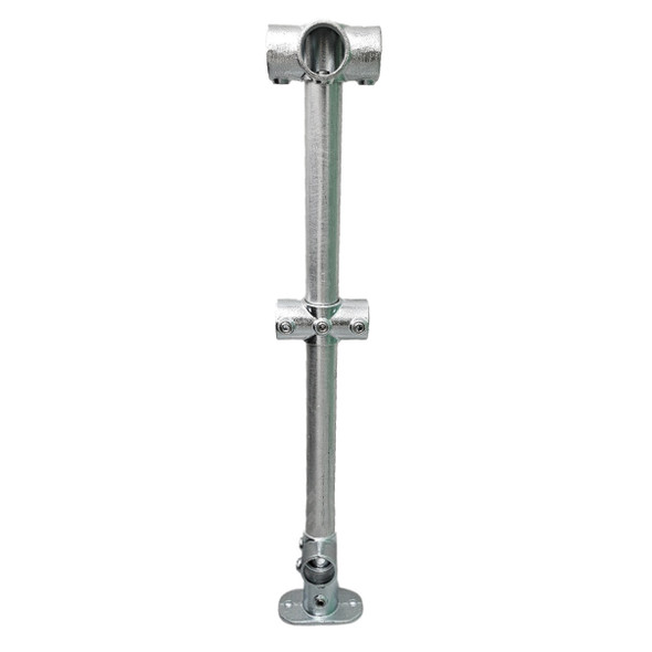 Trolley Bay Back Stanchion - Surface Mount with Bottom Rail