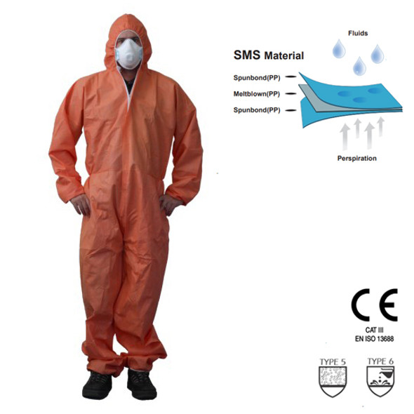 SMS Coverall - Orange - 50 Pack