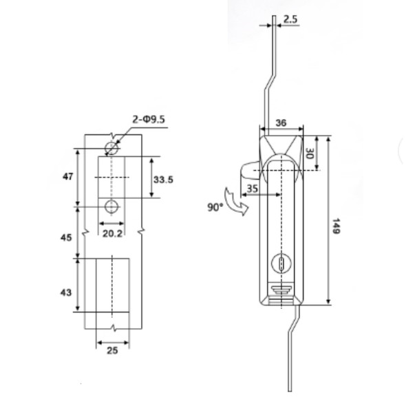 Replacement Lock with Keys for Carpark Vault Over Bonnet Storage Locker