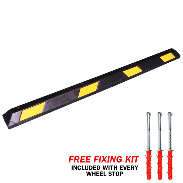 Recycled Plastic Wheel Stop 2 Metres - Free Fixing Kit Included