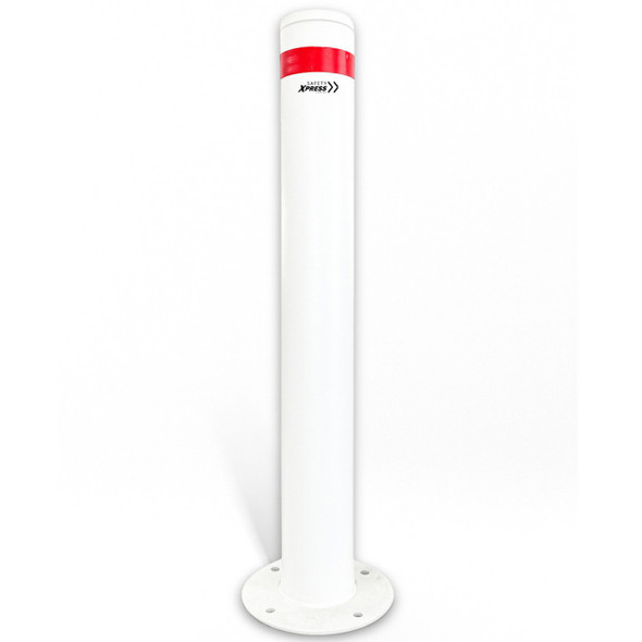 Bollard - Surface Mount- 140mm x 1300mm High - White Powder Coated