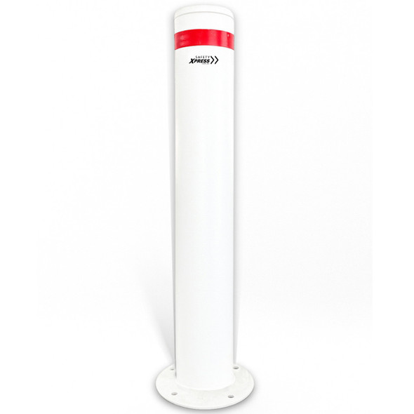 Bollard Surface Mount 165mm x 1300mm High - White Powder Coated