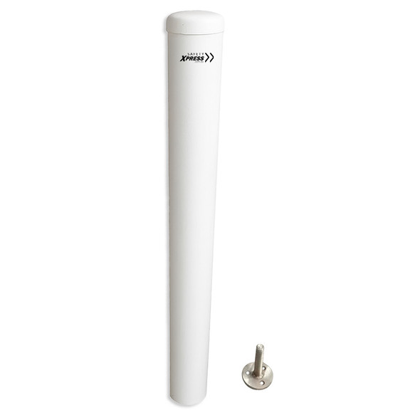 Bollard Surface Mount Concealed Base 140mm x 1200mm - White Powder Coated