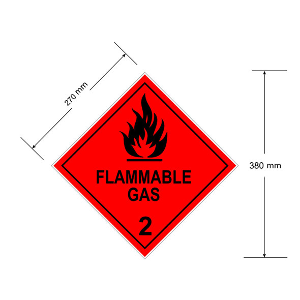 HAZCHEM Flammable Gas (270MM) Diamond - Metal