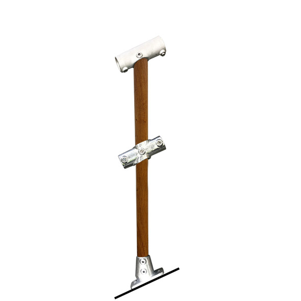 Ezyrail - Through stanchion w/ Base Fixing Plate - 11°- 30° - Timber Look