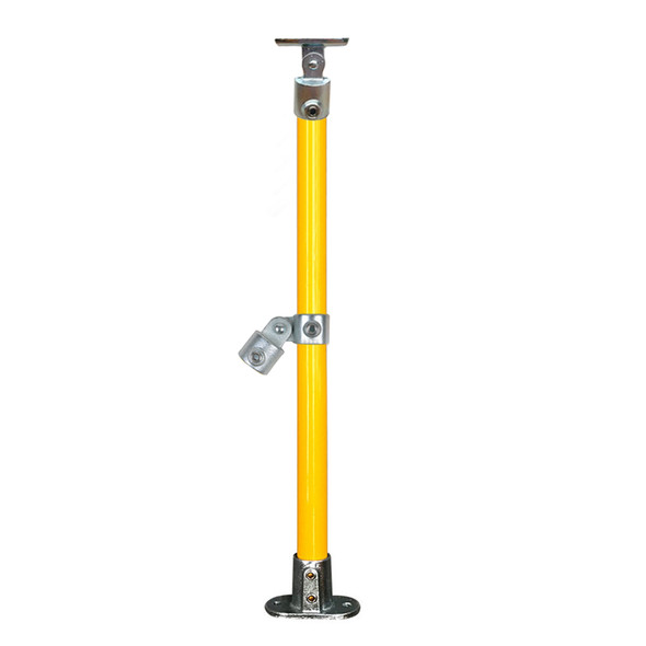 Ezyrail - Landing End Stanchion With Top & Mid Rail - Yellow or Galvanised