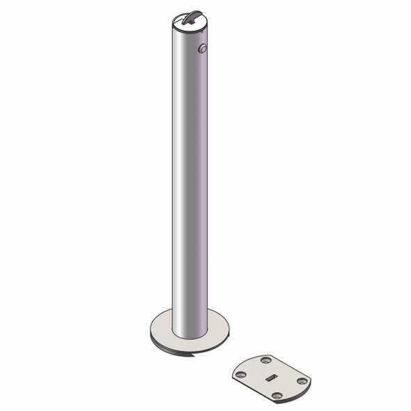 Removable 90mm Bollard - Surface Mount Slider Type T-Handle - Keyed Alike - Black Powdercoated