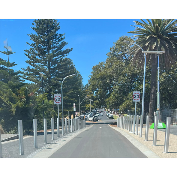 Bollard Surface Mount 140mm x 1200mm Stainless Steel 316 Grade