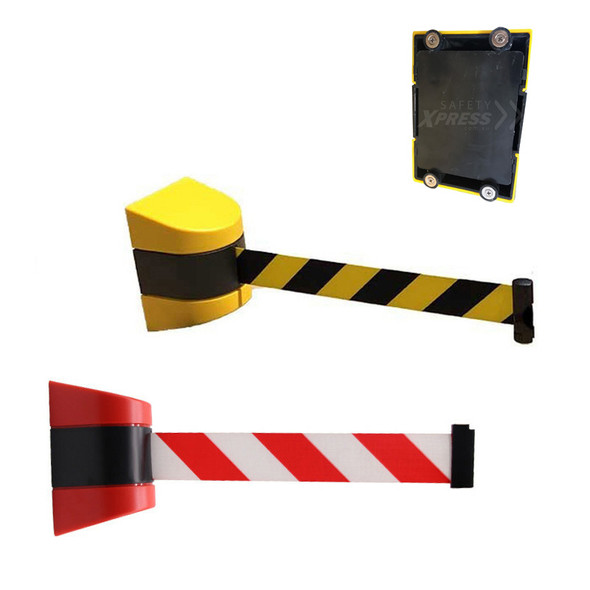 Magnetic Wall Mounted Retractable Safety Barrier - 9 Metre