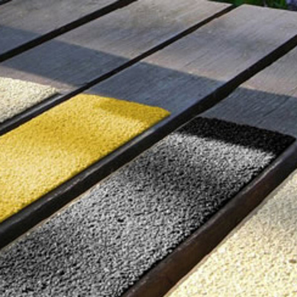 50mm Anti Slip Fibreglass Flat Decking Strips - Yellow OR Black