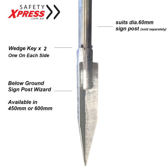 Wizard - In-ground sleeve 600mm(L) - Fit Sign Post of 60mm Dia.