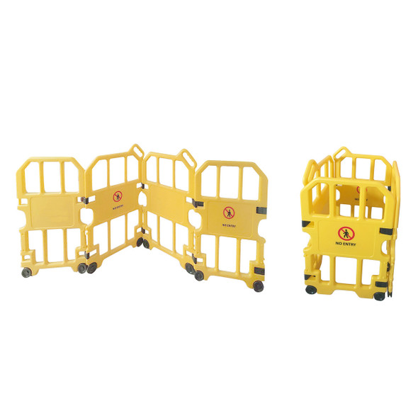 Portable Mobile Safety Barrier - 4 Panels Expanding Barrier