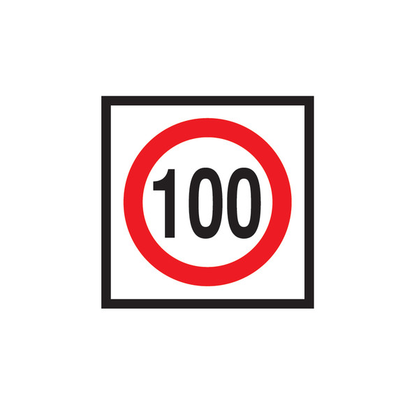 100km Speed Restriction Sign (600mmx600mm) - Corflute