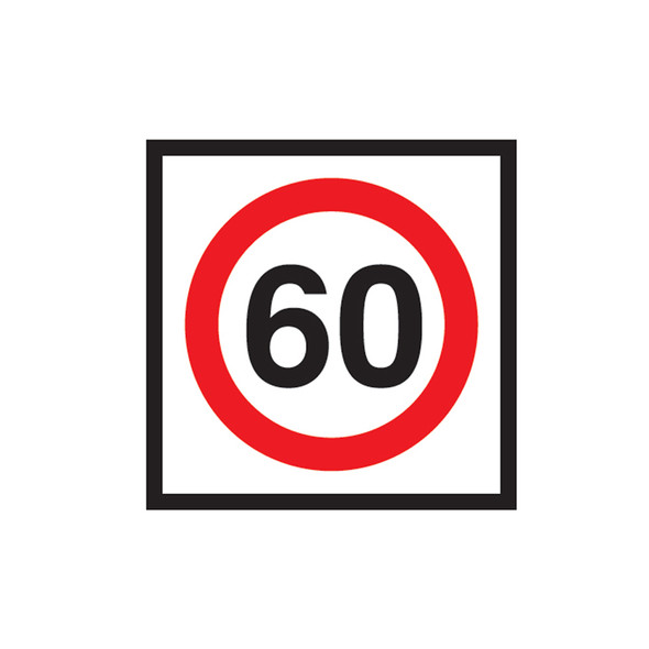 60km Speed Restriction Sign (600mmx600mm) - Corflute