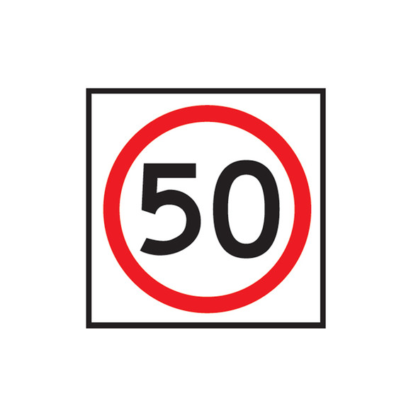 50km Speed Restriction Sign (600mmx600mm) - Corflute