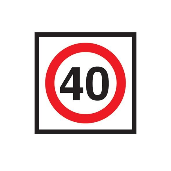40km Speed Restriction Sign (600mmx600mm) - Corflute
