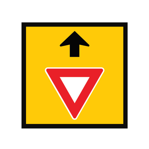 Give Way Ahead Sign - Symbol (600mmx600mm) - Corflute