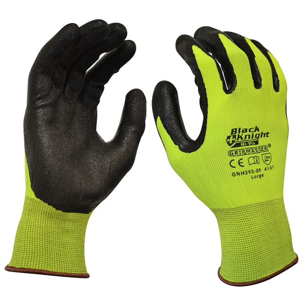 Black Knight Gripmaster Hi-Vis Gloves - Available in S, M, L, XL