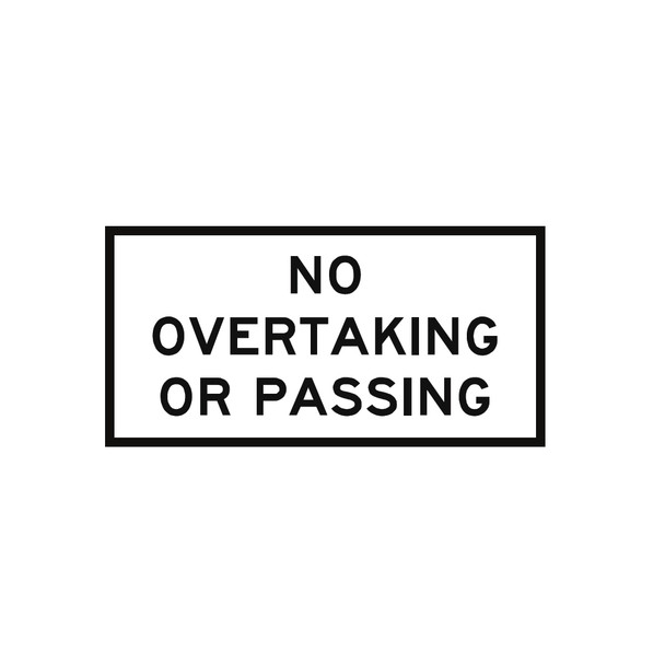 No Overtaking Or Passing - Sign (1200mmx600mm) - Corflute