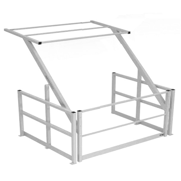 Mezzanine Pallet Loading Gate - Low Profile - Stainless Steel - 2400W x 1900H To Suit Pallet Size 1950W x 1250D x 1450H