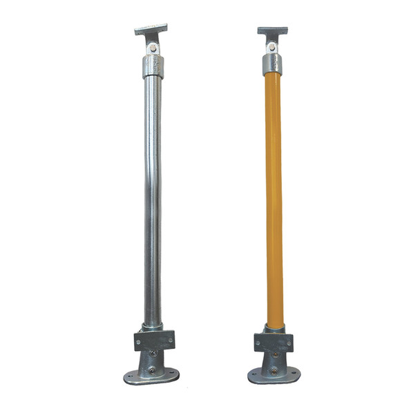 DDA Stanchion Base Plate 0°-11° - w/Kick Panel Att. Bracket - Galvanised Or Yellow