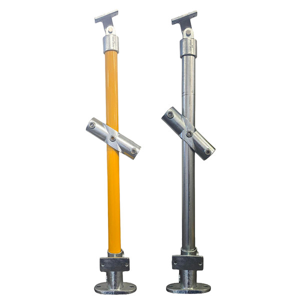 DDA Stanchion 11°- 30° w/Mid Rail & Kick Panel - Galvanised Or Yellow