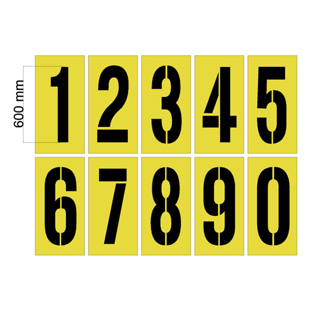 Line Marking Stencils Numbers 0-9 Set 600MM