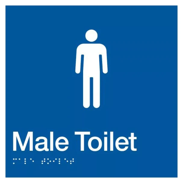 Braille Sign - Male Toilet - 180mm x 180mm
