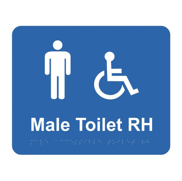 Braille Sign - Male Accessible Toilet RH - 240mm x 195mm
