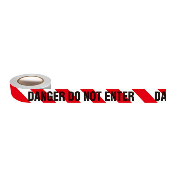 Barrier Tape - Danger Do Not Enter  (Lineal Text) - 75mm Wide 100 Metre Roll