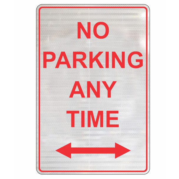 Car Park Sign - No Parking Any Time - Class 1 Reflective