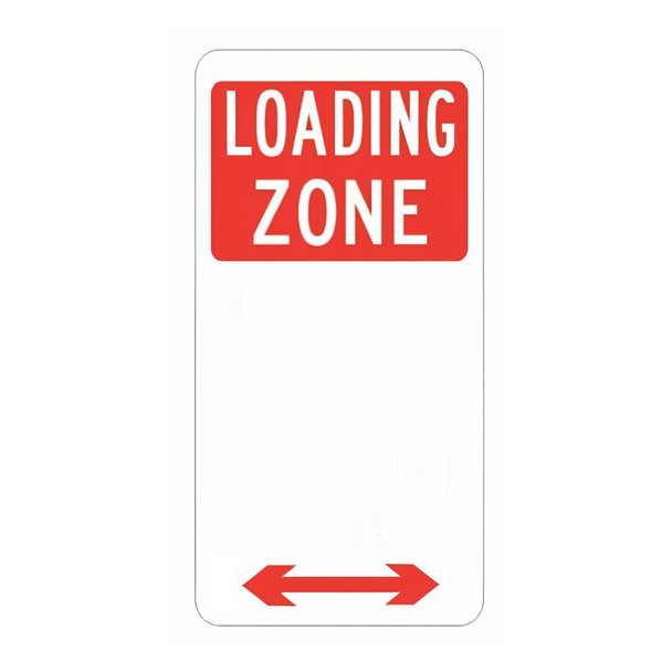 Loading Zone Sign - Left Arrow, Right Arrow, Double Arrows - Aluminium