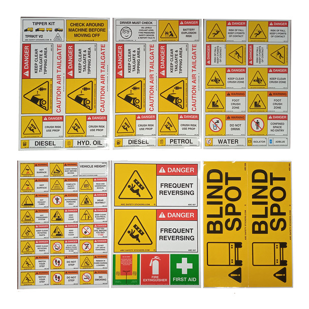 Tipper Kit Safety Sticker Set