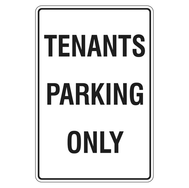 Tenants Parking Only Sign - Metal - (300mm x 450mm)