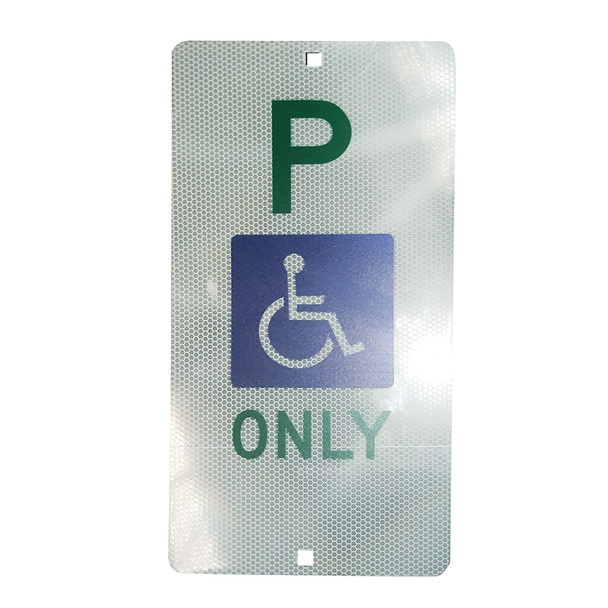 Disabled Parking Only (225mm x 450mm) - Class 1 Reflective Aluminium