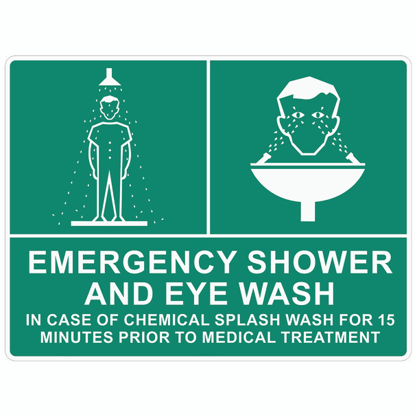 Emergency Shower & Eye Wash Station Sign - Poly