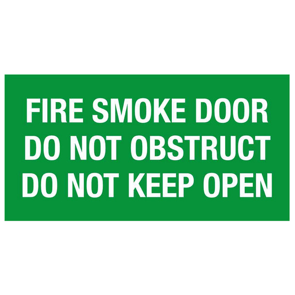 Fire Smoke Door Sign - 120mm x 320mm