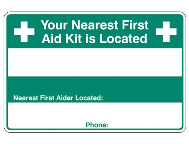 Emergency Sign - (300mm x 450mm) Your Nearest First Aid Kit Is Located