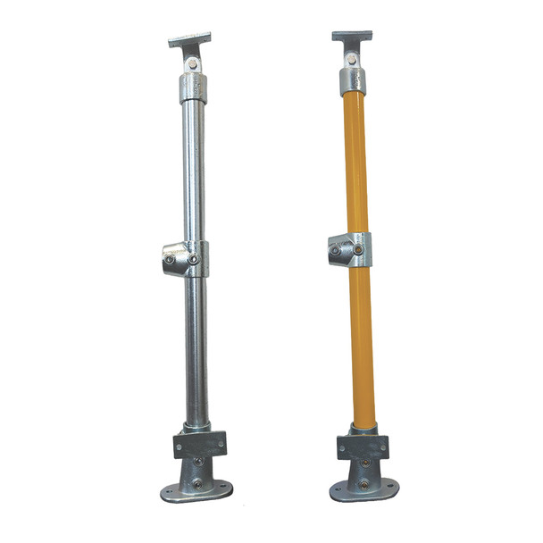 DDA Stanchion Single Inline Rail with Kick Panel Att. - End Post - 0 -11°  - Galvanised or Yellow