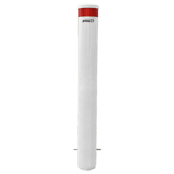 Bollard In-Ground - Galvanised Steel 165mm x 1600mm - White Powder Coated