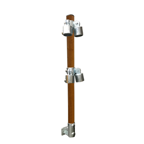 Ezyrail - Variable Vertical Corner Stanchion w/ Rail Mount - Timber Look