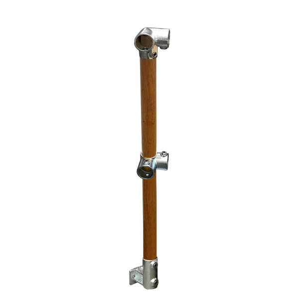 Ezyrail - Corner Stanchion 90° Corner Fixed w/ Rail Mount - Timber Look
