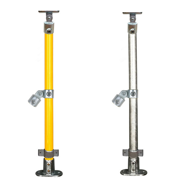 Ezyrail - Landing End Stanchion Top & Mid Rail - With Kick Panel Attachment - Yellow or Galvanised