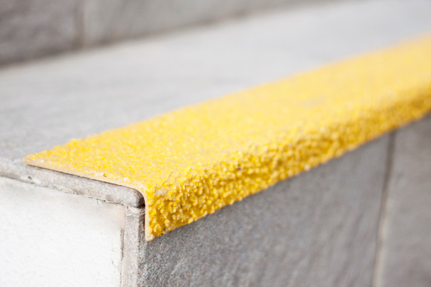 Fibreglass 70mmx30mm Stair Nosing - Yellow - Sold Per Metre