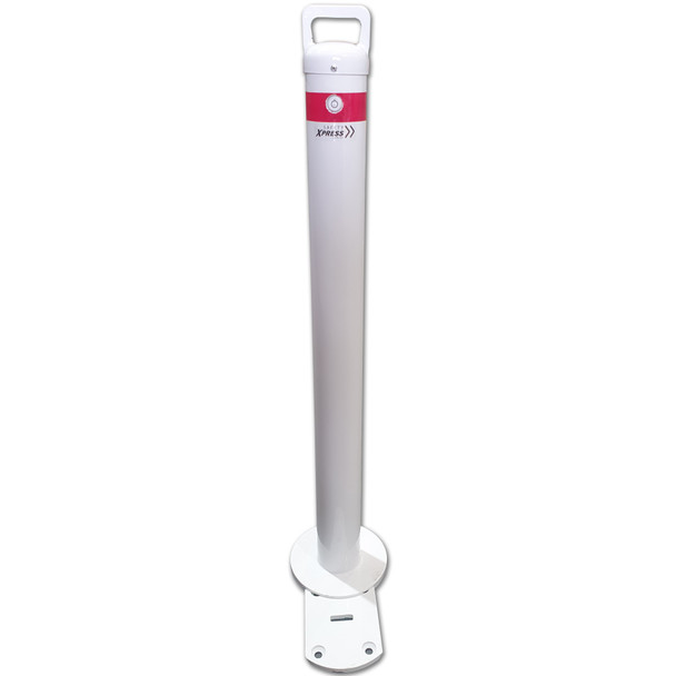 Bollard Removable 90MM Surface Mount Slider Type - White - Keyed Alike