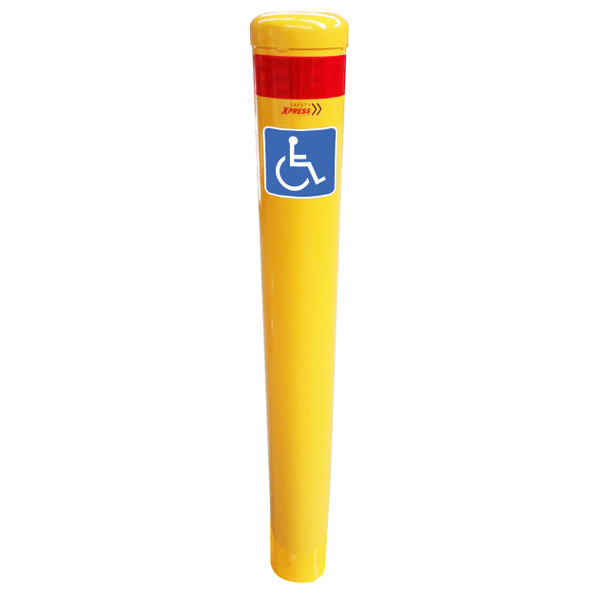 Bollard For Shared Zone Disabled Parking - In-Ground 140mm x 1600mm